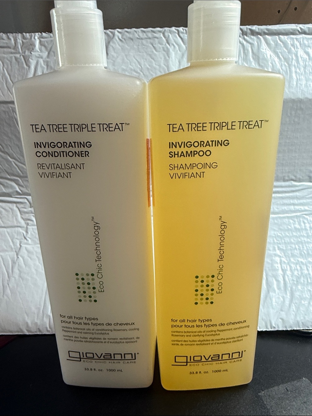 Giovanni Tea Tree Triple Treat Invigorating Shampoo and conditioner 33.8 oz